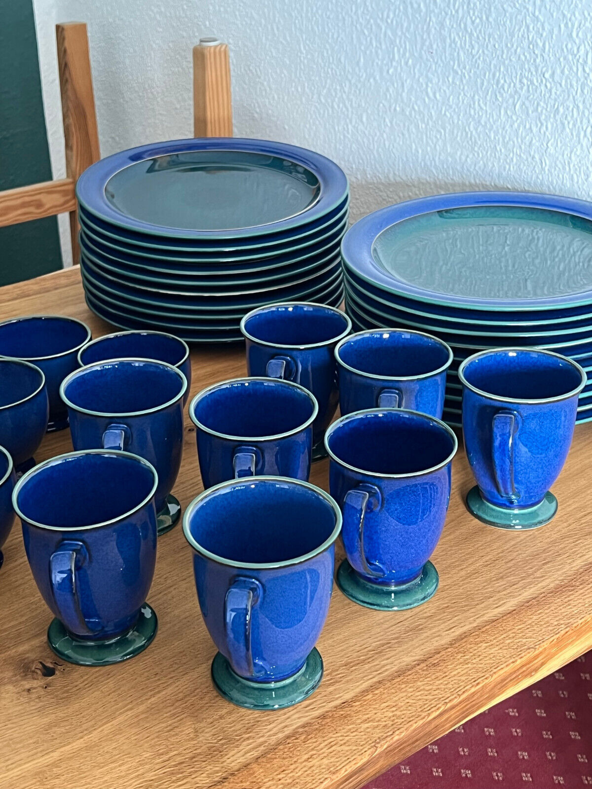 Denby Metz Blue/Green Mugs And Plates