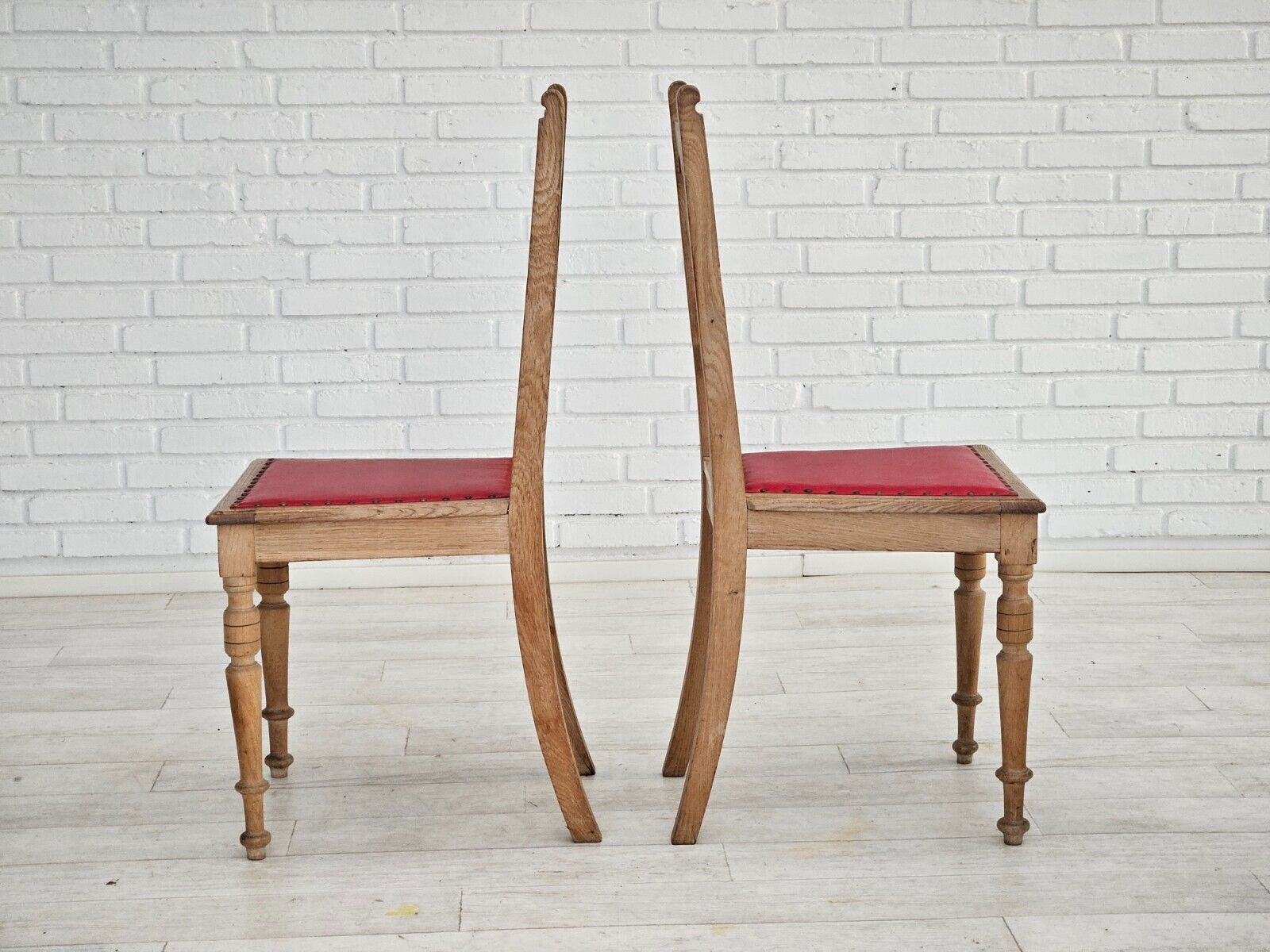 1950s set 2 pcs of Danish dinning chairs original good condition oak wood