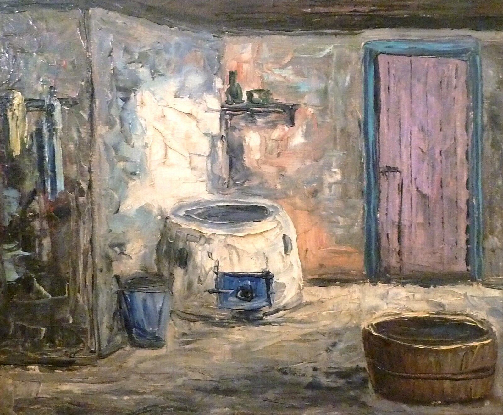 OLUF SORENSEN-RANDBOL! INTERIOR SCENERY FROM AN OLD WASHING ROOM