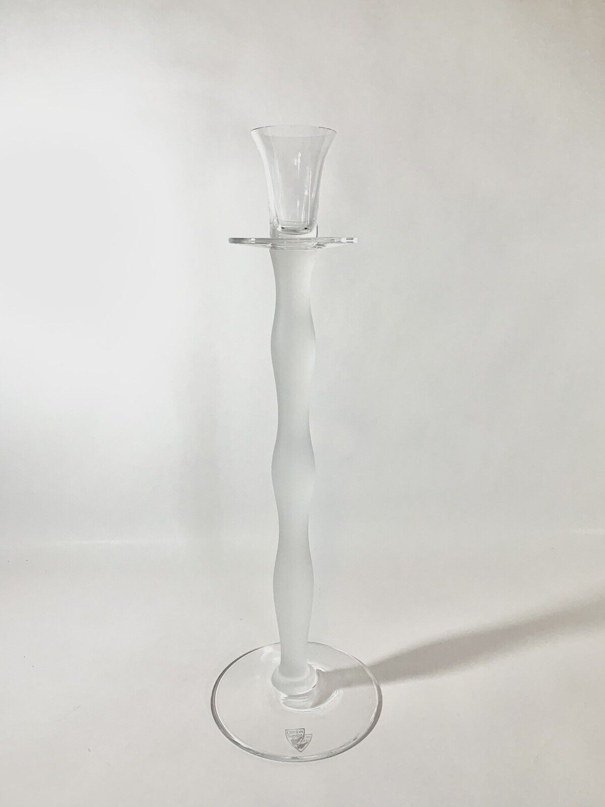 Orrefors Celeste Anne Nilsson White Clear Candle Holder 37 cm 145 inch