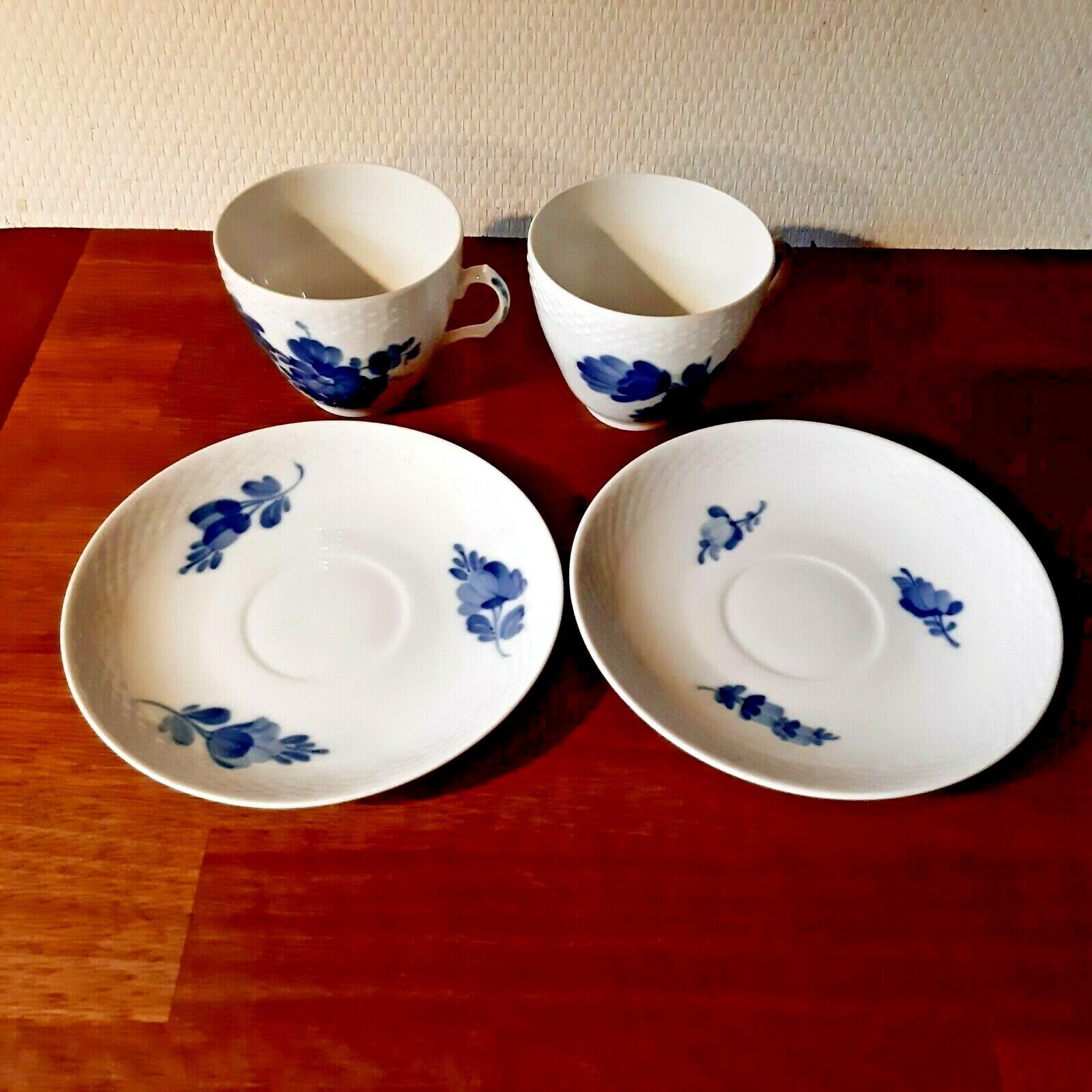 2 x COFFEE SETS BLUE FLOWER Braided  # 10- 8261 Royal Copenhagen 1969-74 Fact1