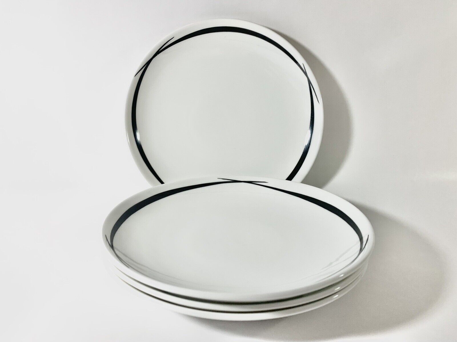 4x Gustavsberg Stig Lindberg Pencil Dessert Plates Diameter 175 cm 69 inch