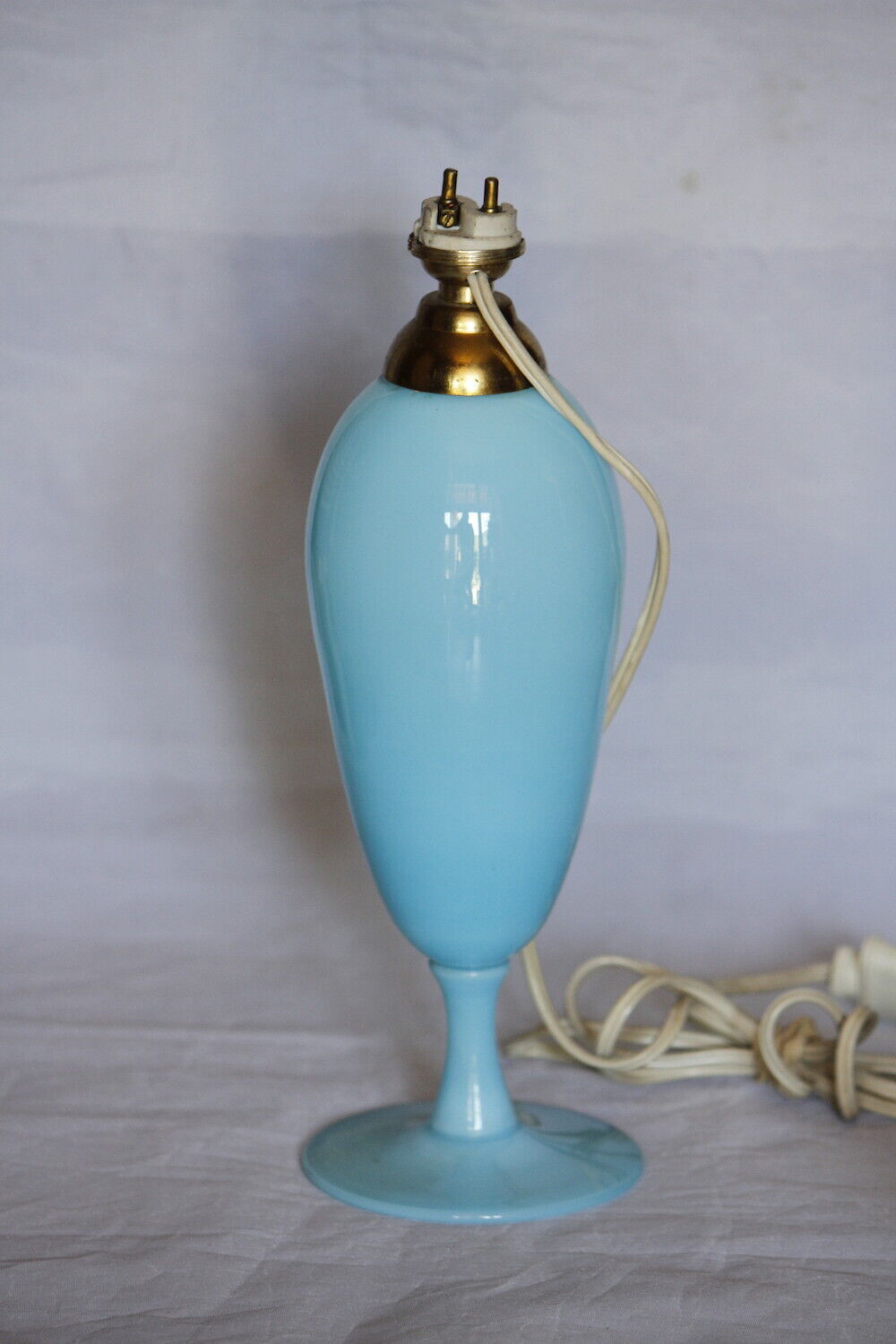 Rare Vintage Italian Blue Opaline Lamp Foot 25cm 984in Murano Venitian