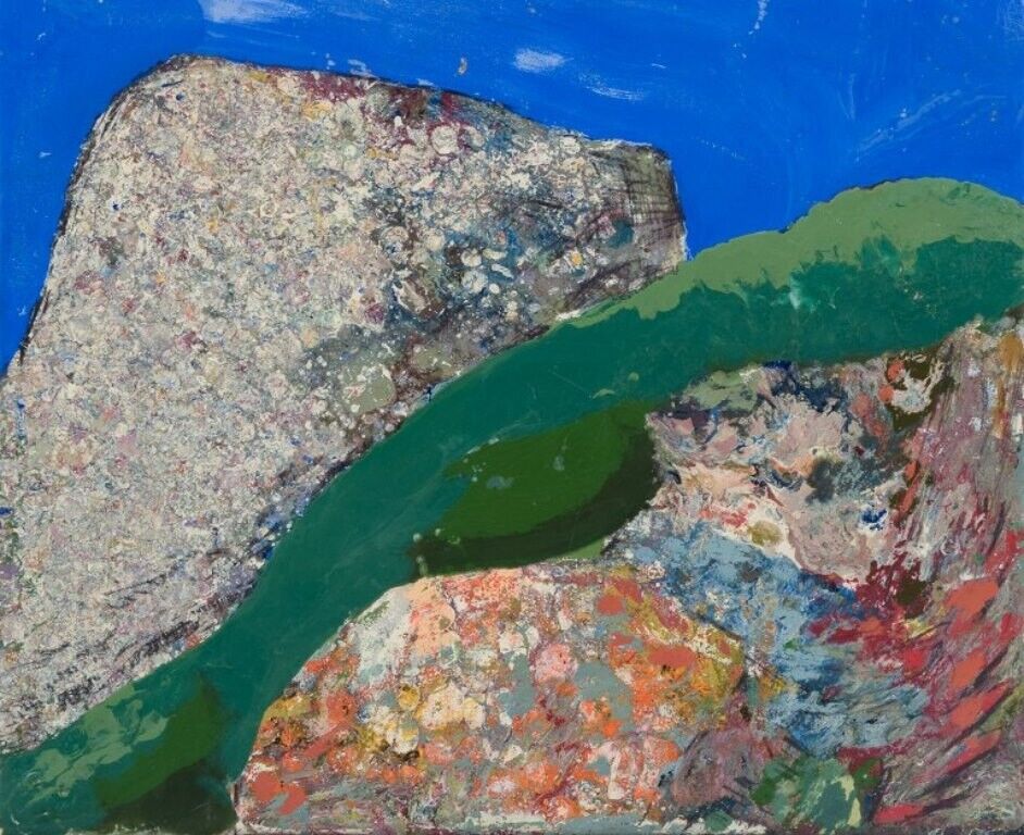 Ingvar Dahl Swedish artist Oil on panel Abstract landscape 1970s