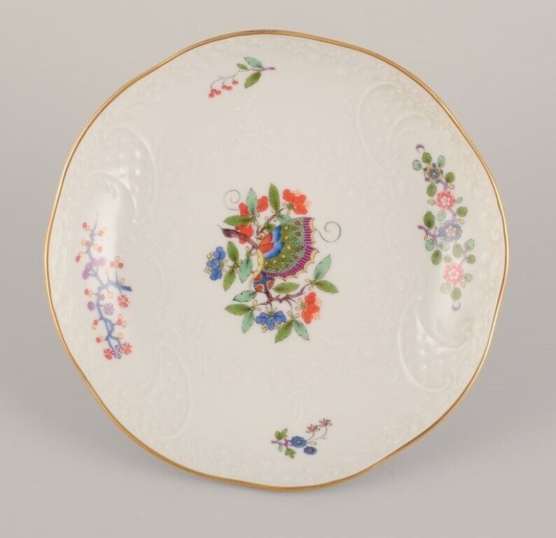 Meissen Germany Bowl hand-painted with a butterfly on a branch and flowers