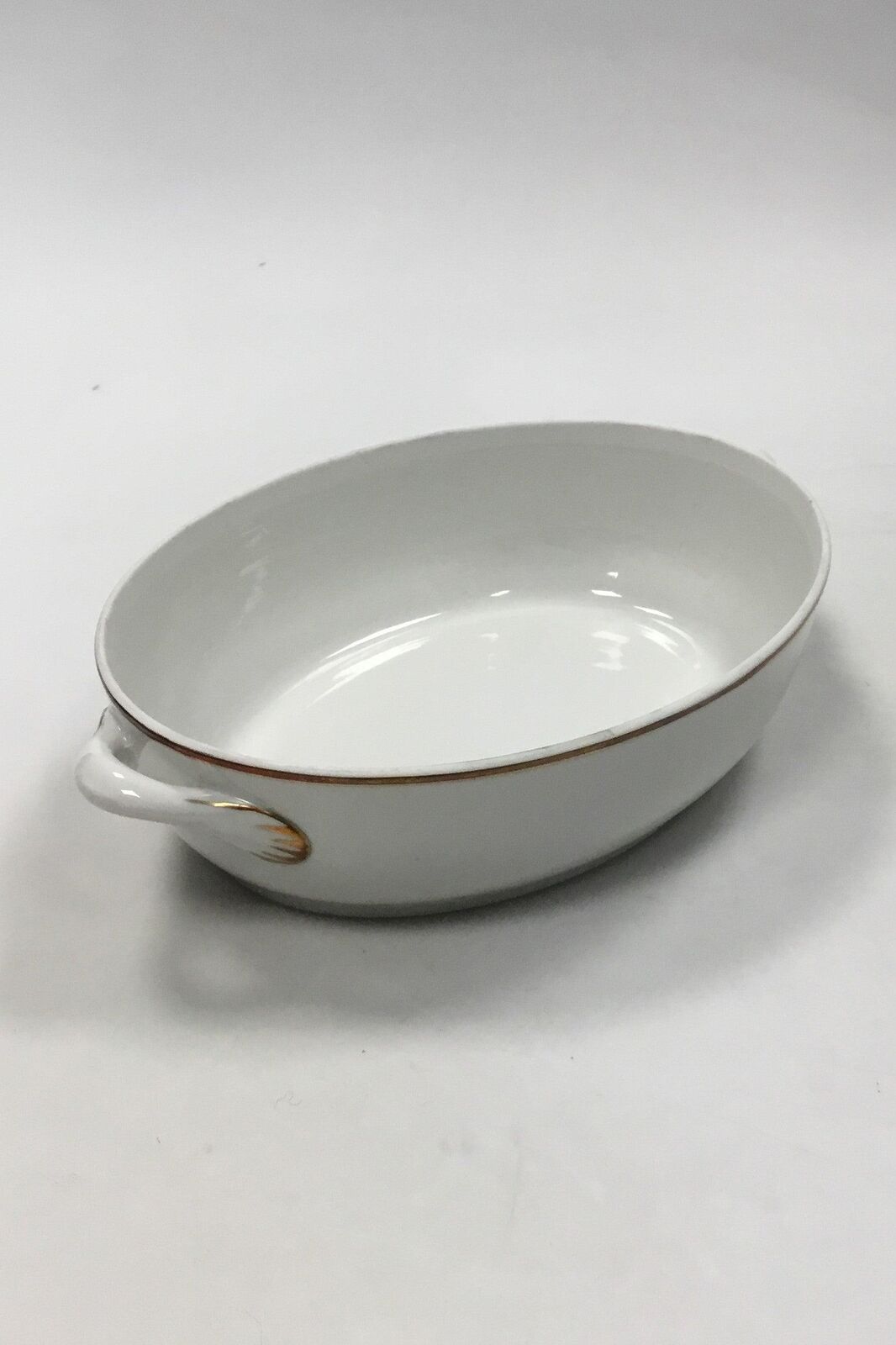 Bing and Grondahl White smooth frame with gold edge Oval bowl No 312