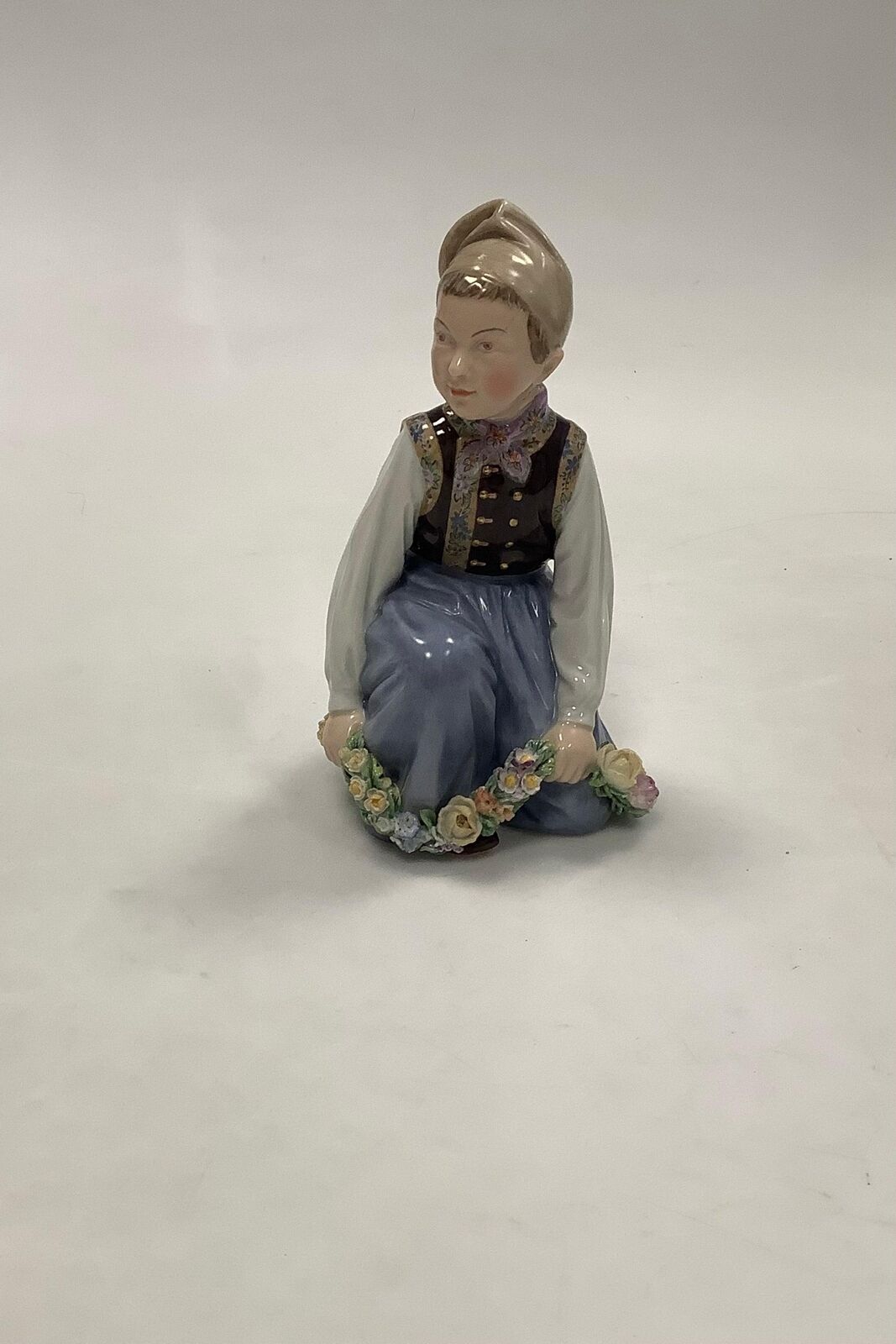 Royal Copenhagen Overglaze Figurine Amager Boy no 12414