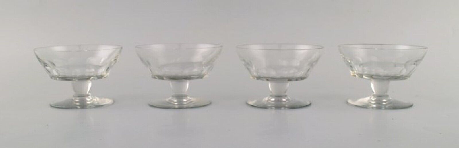 Baccarat France Ten facet-cut Art Deco glasses  Art glass 1930/40's