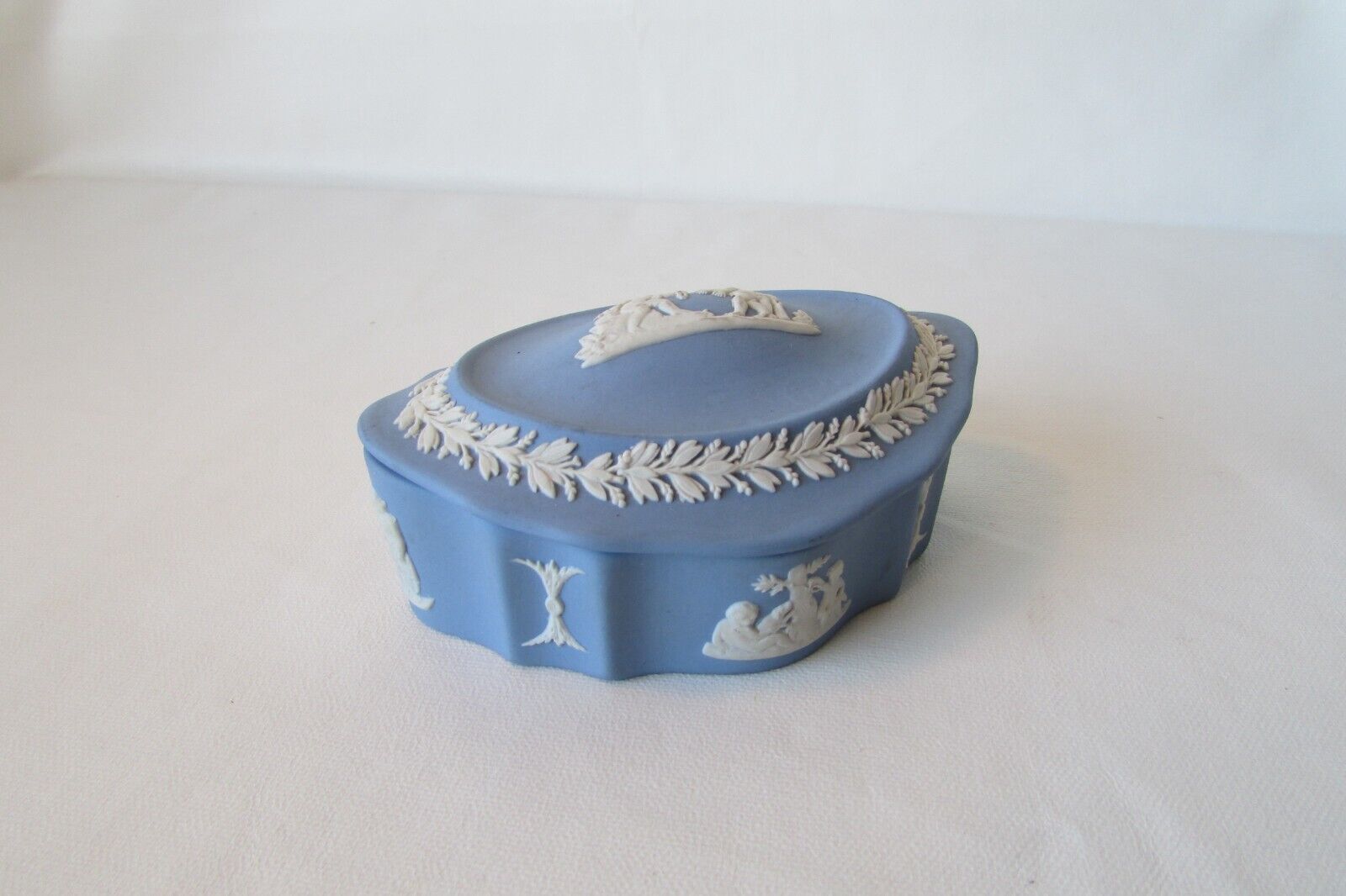 Vintage Wedgwood Oval Jasperware Trinket Box