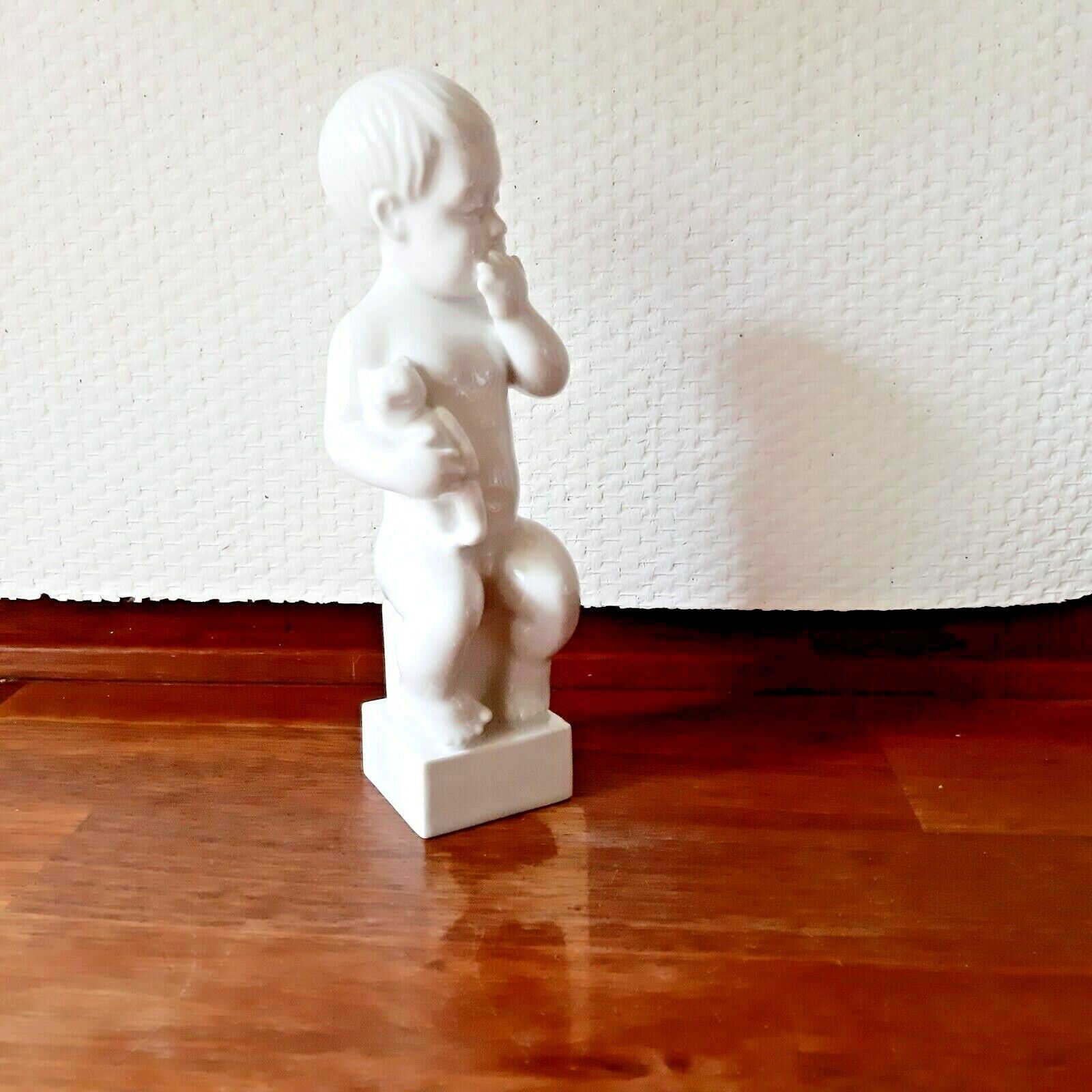 Boy w Teddy Bear 2231 Lindhart Bing & Grondahl Royal Copenhagen Blanc de Chine