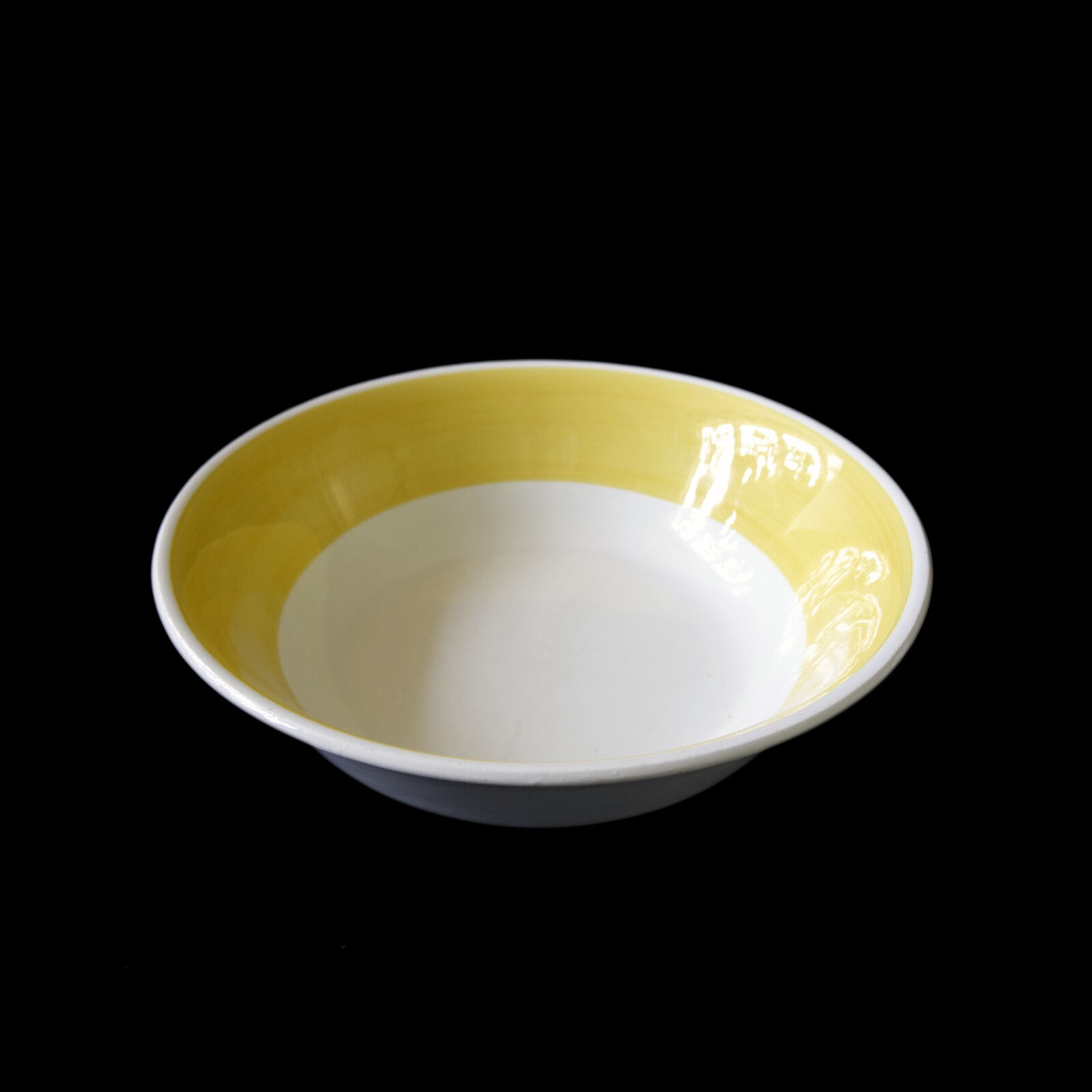 Vintage retro yellow and white large porcelain bowl from Gustavsberg Sweden