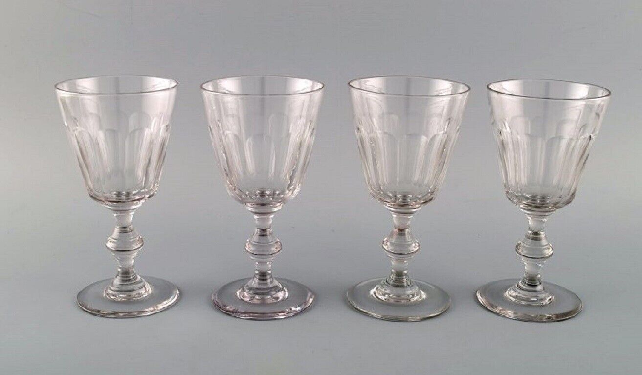 Holmegaard Glasværk Denmark Four Christian VIII Berlinois red wine glasses