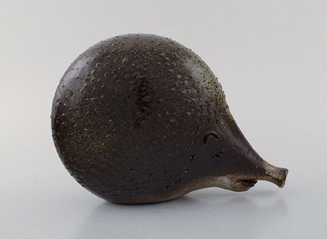 European studio ceramist Unique figure in glazed ceramics Hedgehog Ca 1980