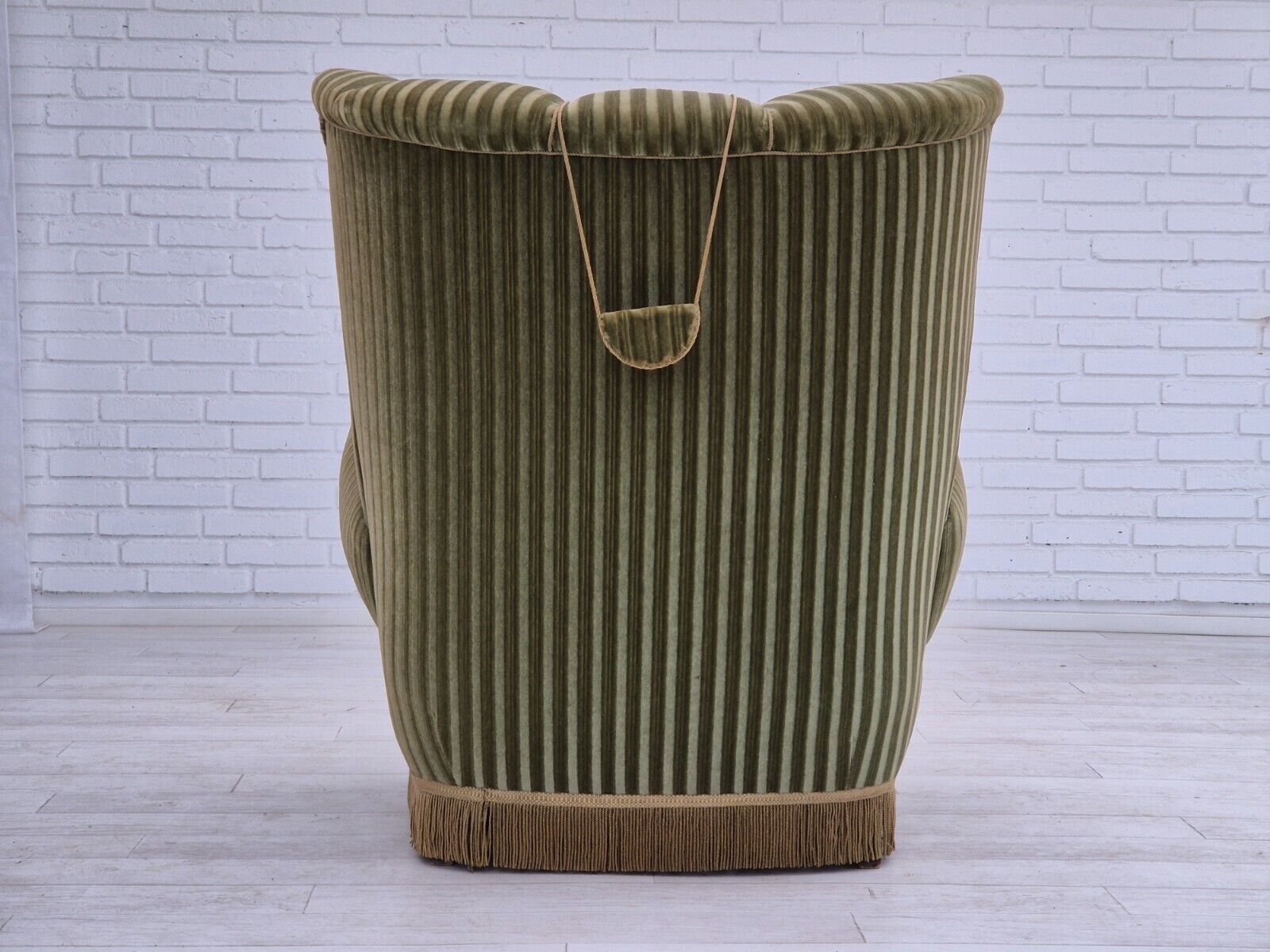 1960s Danish highback relax armchair original condition green velour