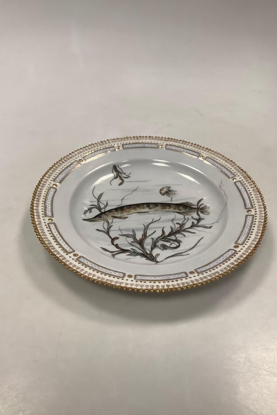 Royal Copenhagen Privately painted Flora Danica Fish plate No 3549