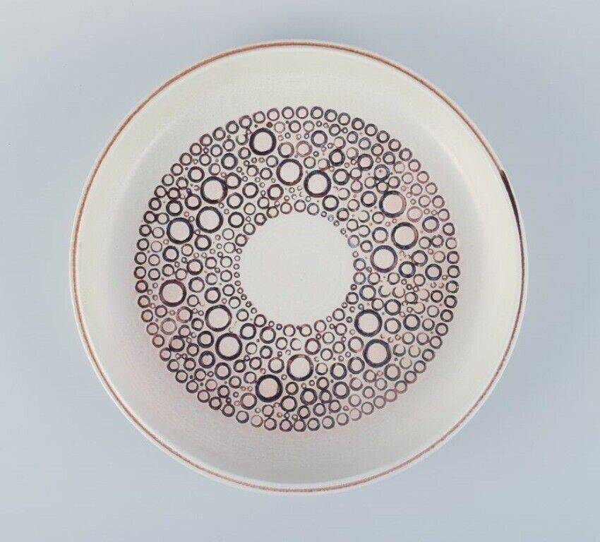 Britt-Louise Sundell for Gustavsberg Studio  Large ceramic bowl with circles