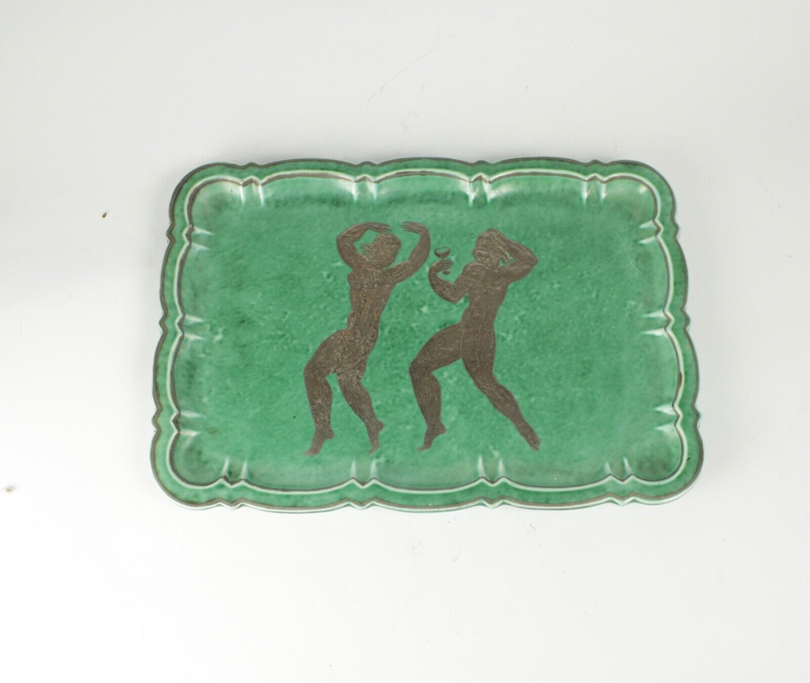 Argenta tray for Gustavsberg with Art Deco decoration in silver by Wilhelm Kåge