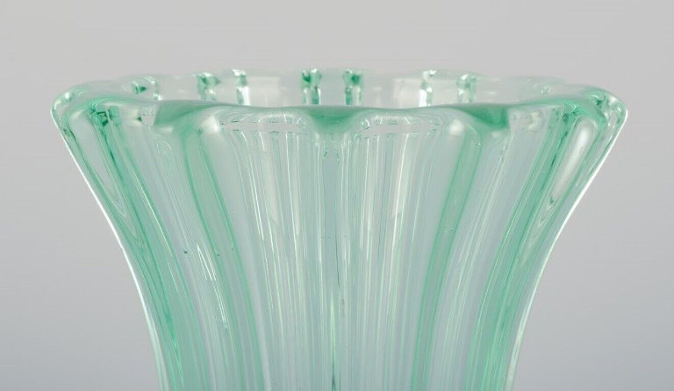 Pierre Gire (1901-1984) aka Pierre d'Avesn  Art Deco vase in green art glass