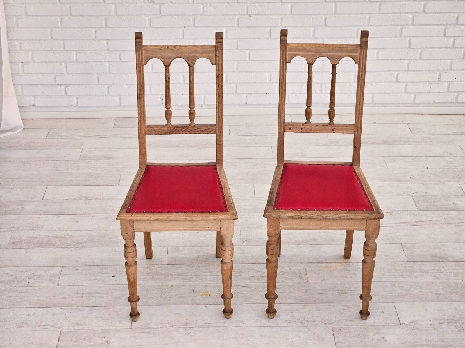 1950s set 2 pcs of Danish dinning chairs original good condition oak wood