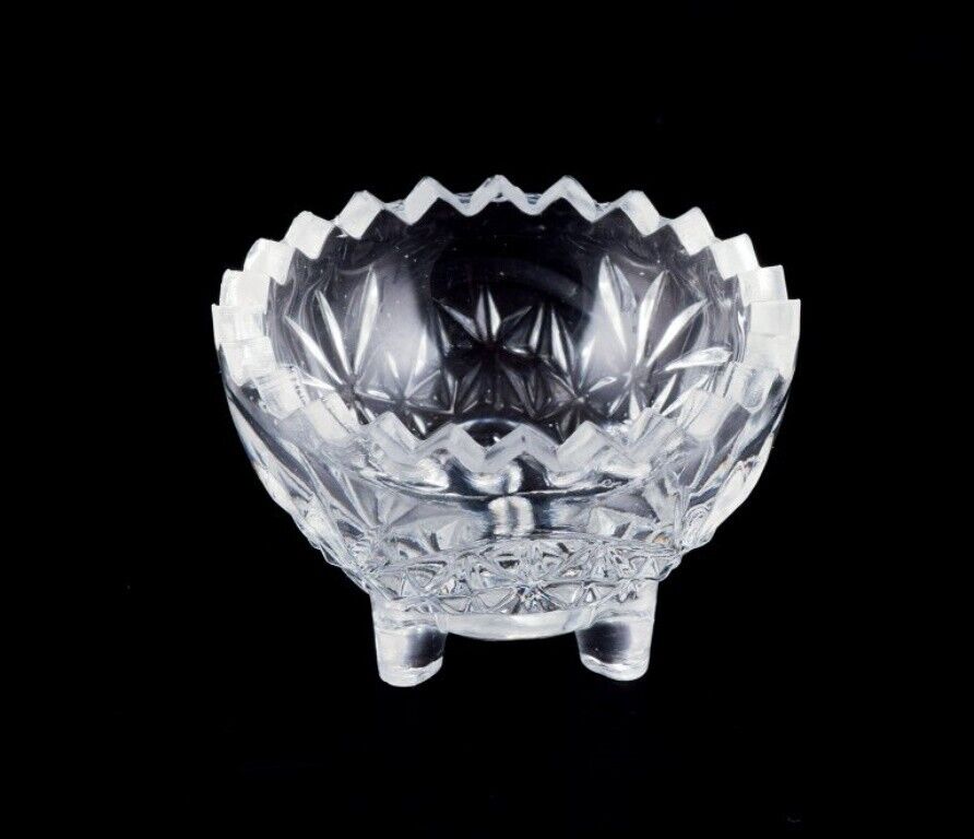 Fåglavik Glasbruk Sweden Five salt cellars in clear handmade glass