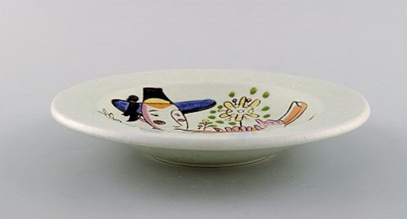 Carl-Harry Stålhane for Rörstrand Hand painted bowl in glazed stoneware