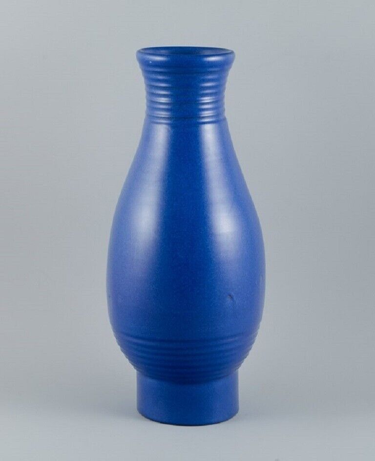 Bo Fajans Sweden Large ceramic vase in blue glazeApprox 1960s