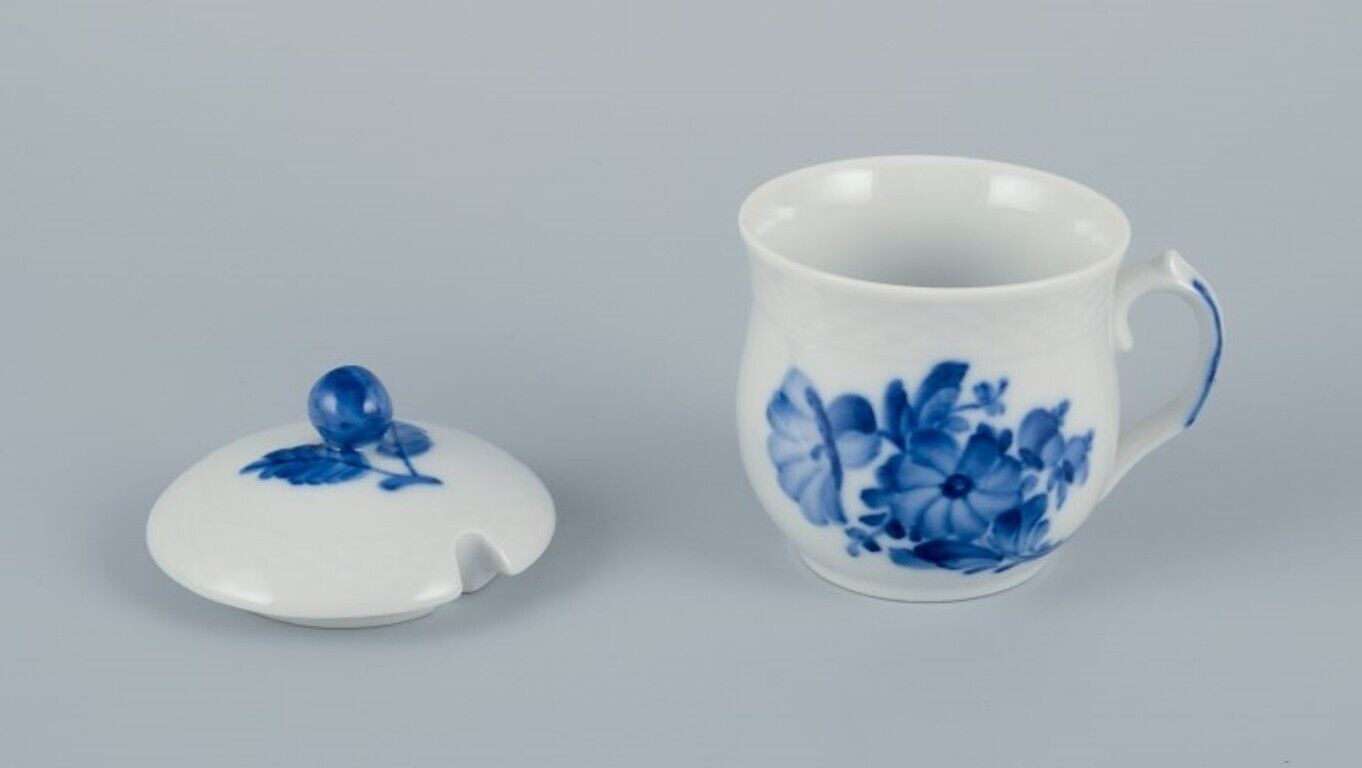 Royal Copenhagen Blue Flower Braided Porcelain sugar bowl and bouillon cup