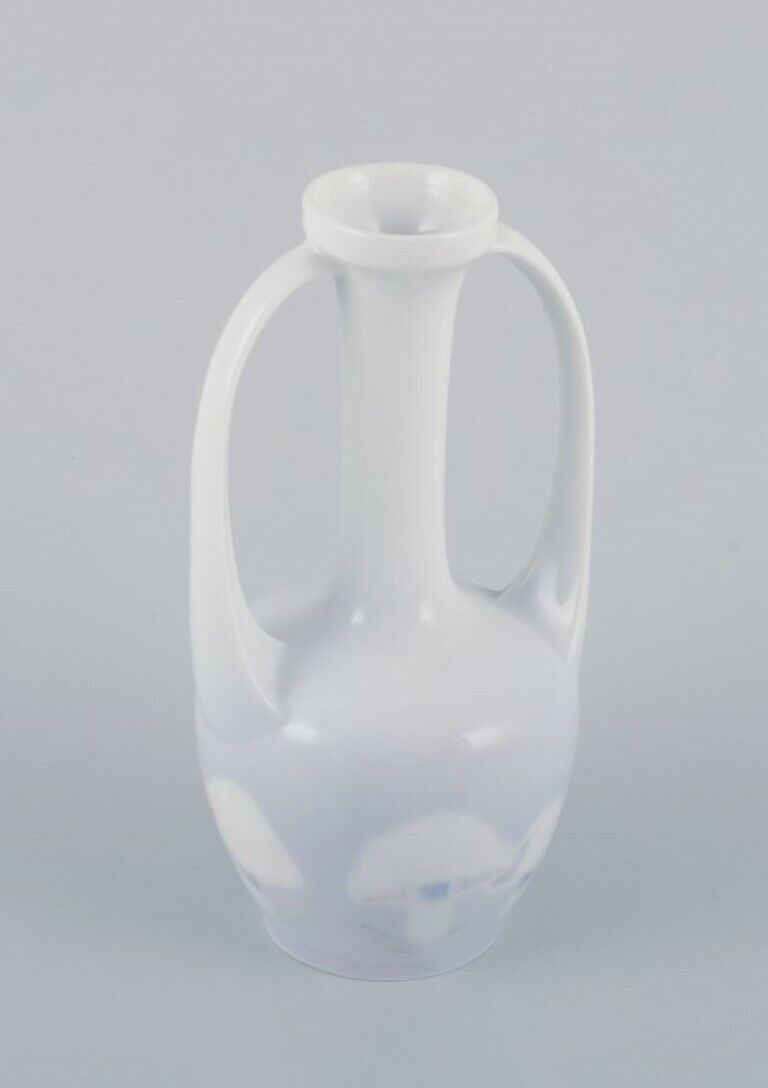 Royal Copenhagen Art Nouveau vase with handles Featuring mushroom motif