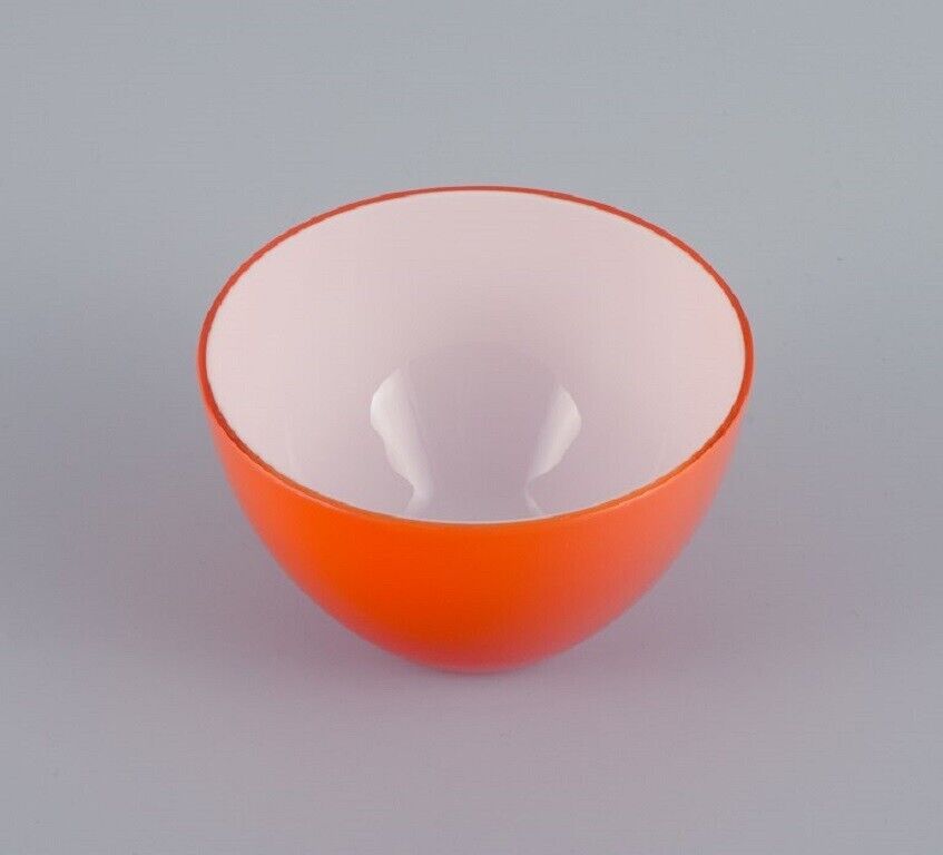 Piet Hein for Holmegaard Danish design Two orange art glass bowls