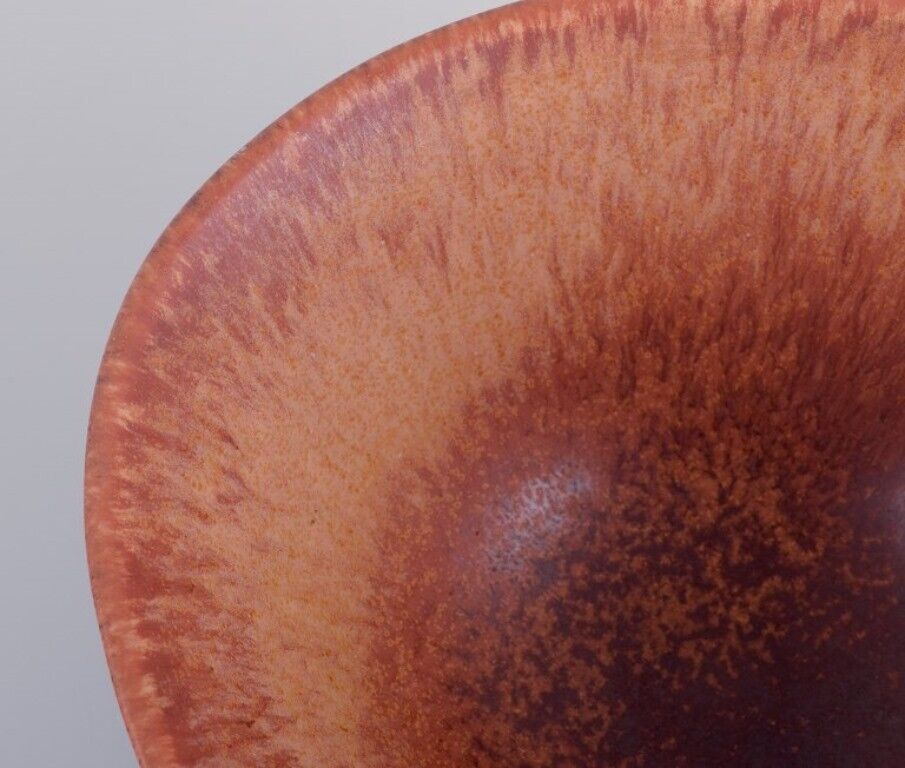 Carl Harry Stålhane for Rörstrand Ceramic bowl in shades of brown MId-20th C