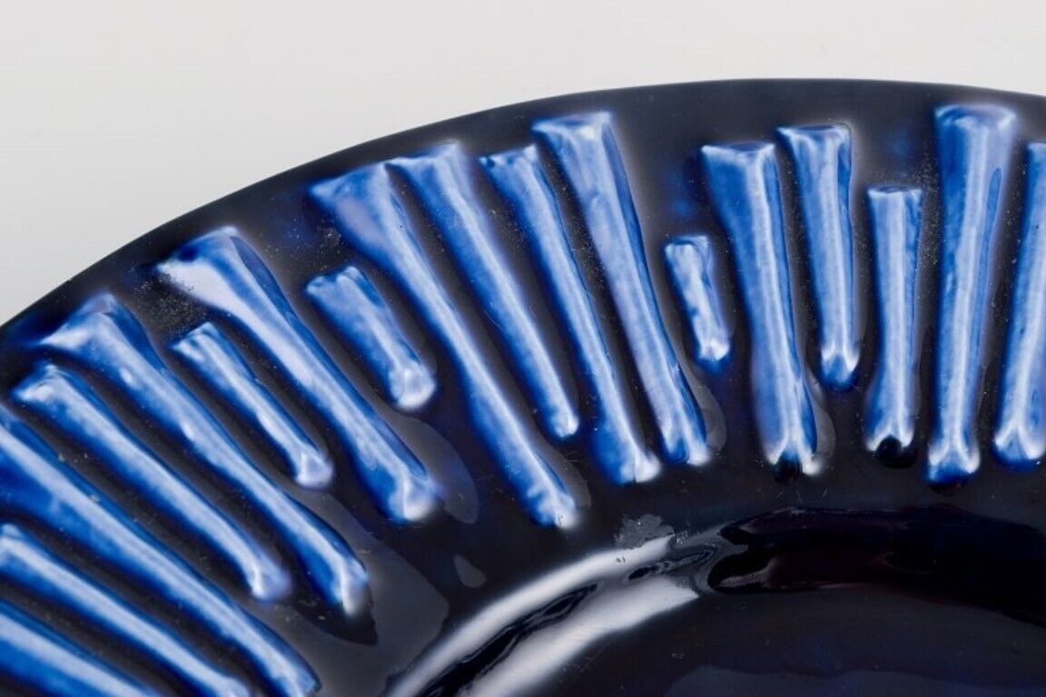 Carl-Harry Stålhane Rörstrand "Andalusia" low ceramic bowl in deep blue glaze