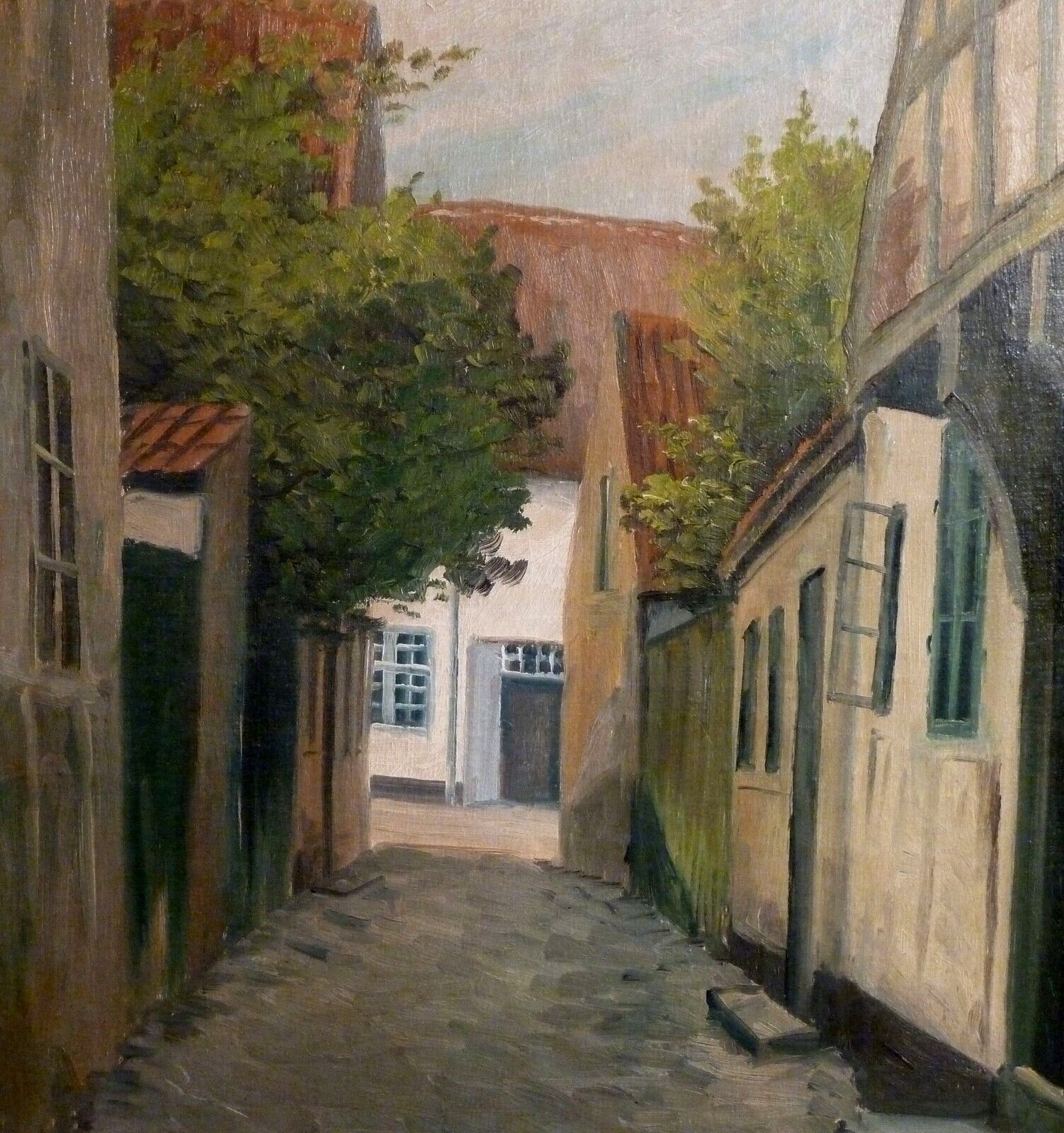 GEORG SKODSTRUP! CITY SCENERY WITH OLD HOUSES