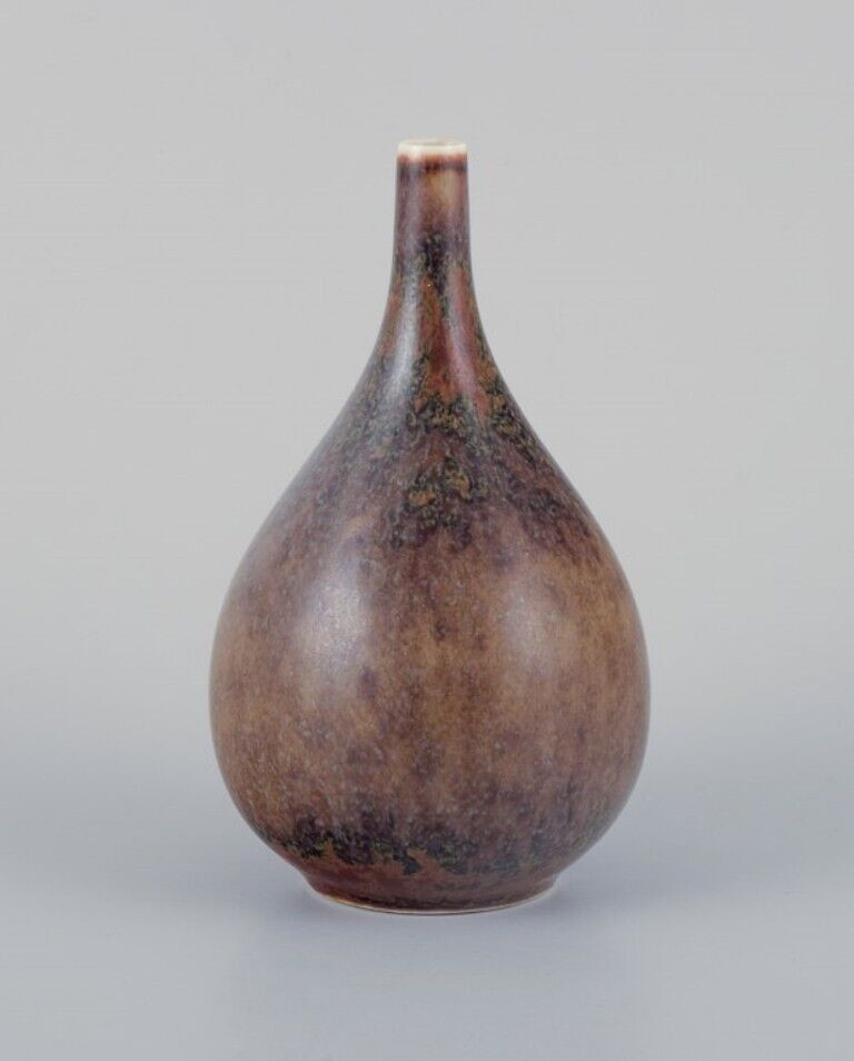 Carl Harry Stålhane for Rörstrand Small narrow-necked ceramic vase mid-20th C