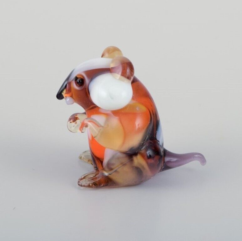 Murano Italy  Collection of four miniature glass rodent figurines