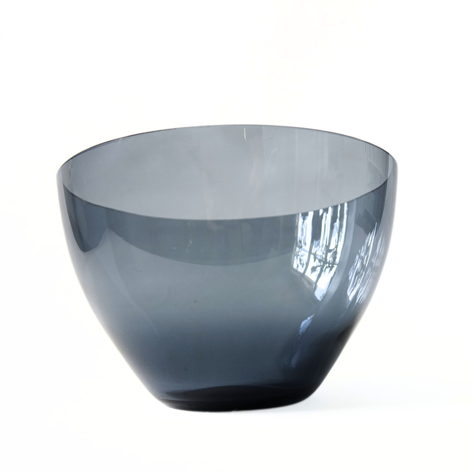 Vintage smoked blue glass bowl from REIJMYRE Sweden mid-century