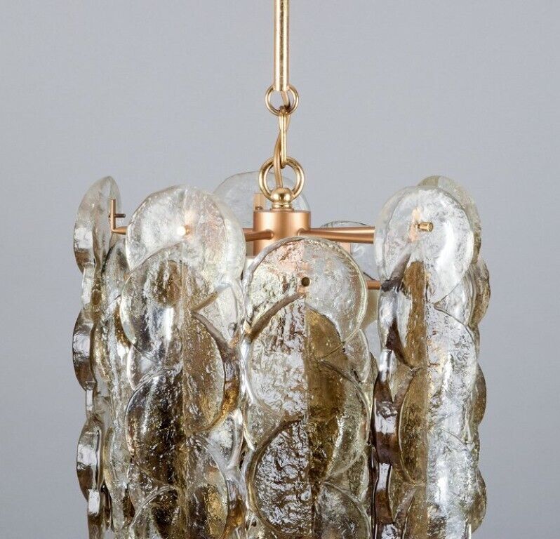 Kalmar Austria Ceiling lamp in art glass for six bulbs 1970s