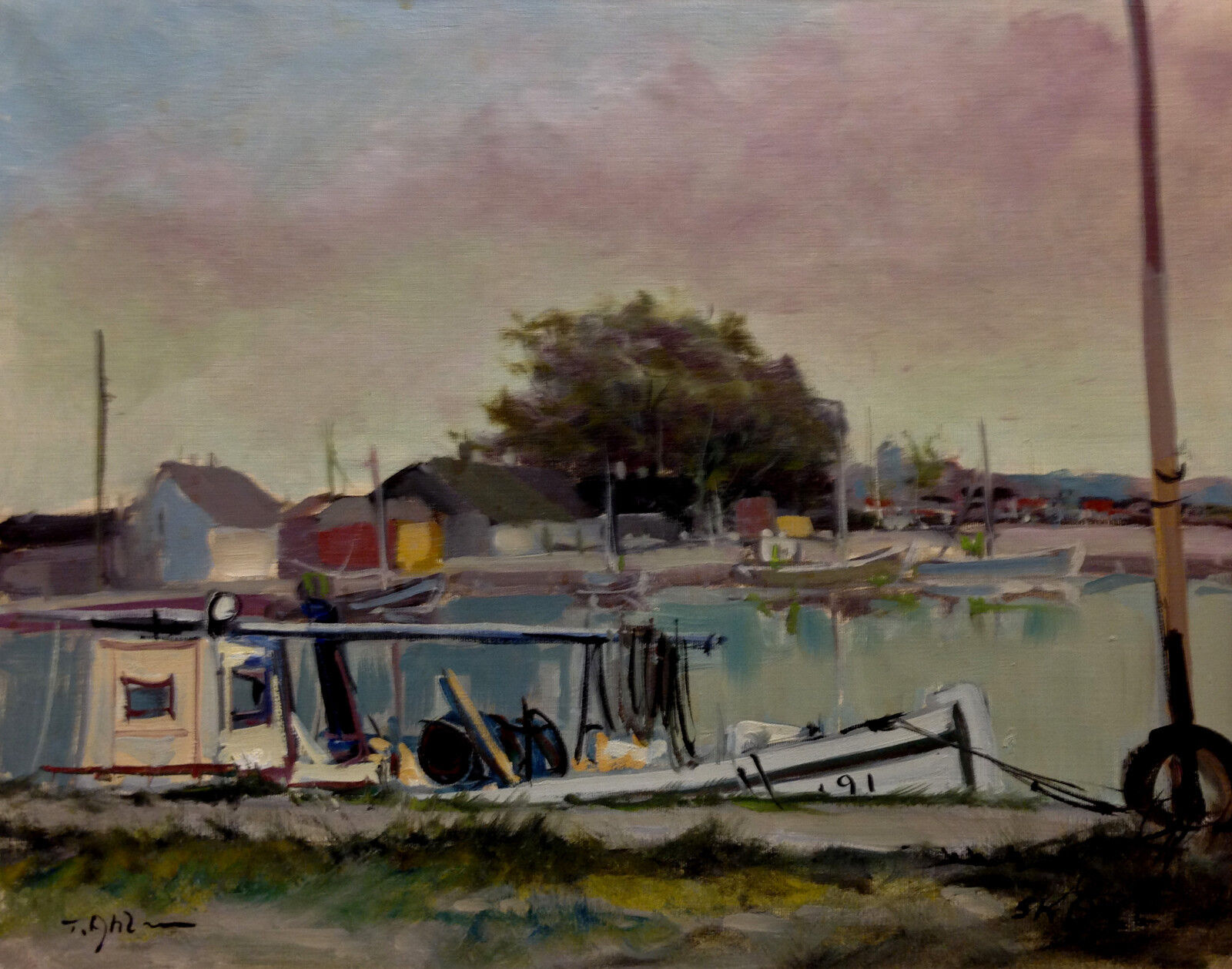 Tage Rudolph Ahlm (1920-1992): HARBOR EARLY MORNING