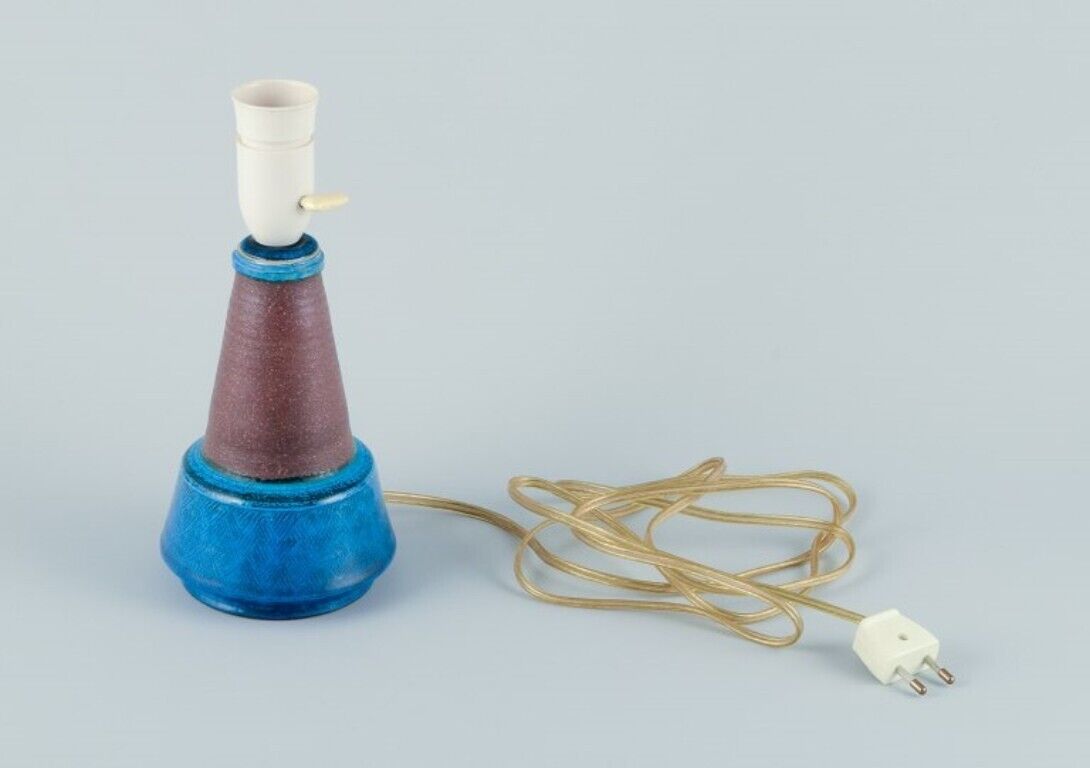 Nils Kähler for Kähler Ceramic table lamp with turquoise glaze Ca 1970