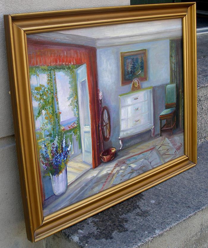 Ingeborg Debois (1897) In the Sunroom Danish manor interior Ca 1940