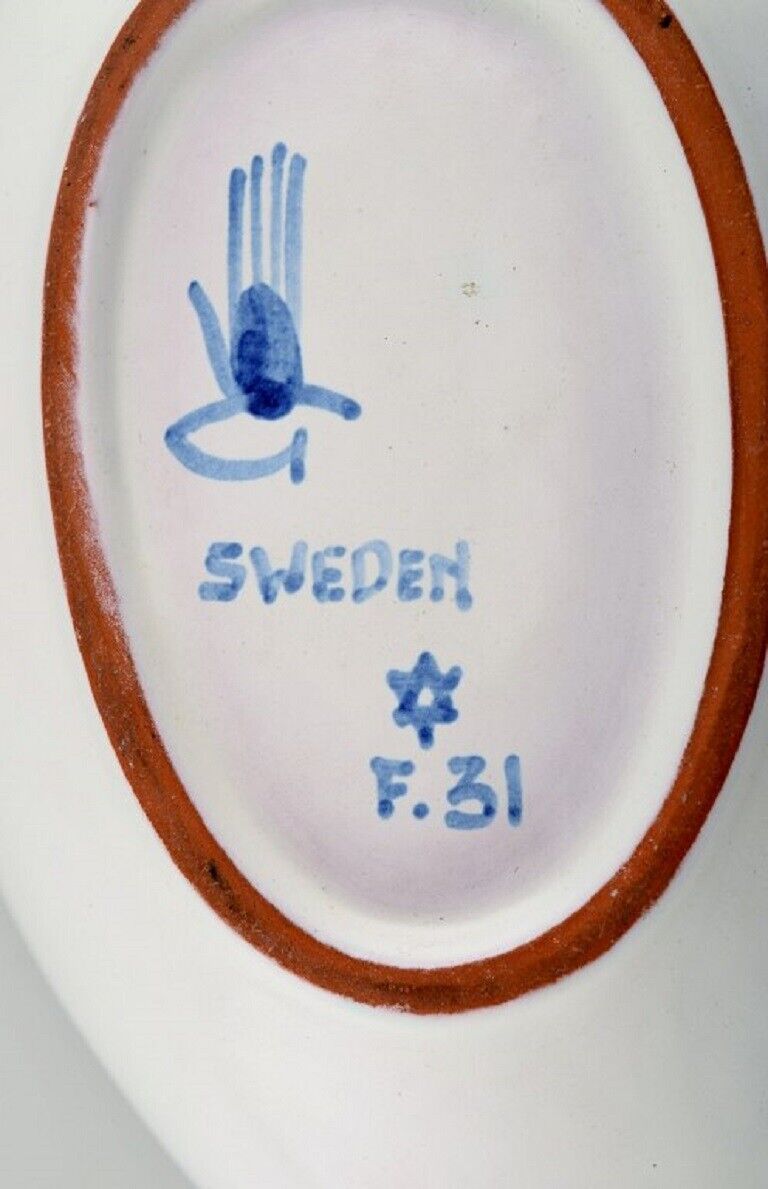 Stig Lindberg for Gustavsberg Studio Bowl in hand-painted glazed stoneware