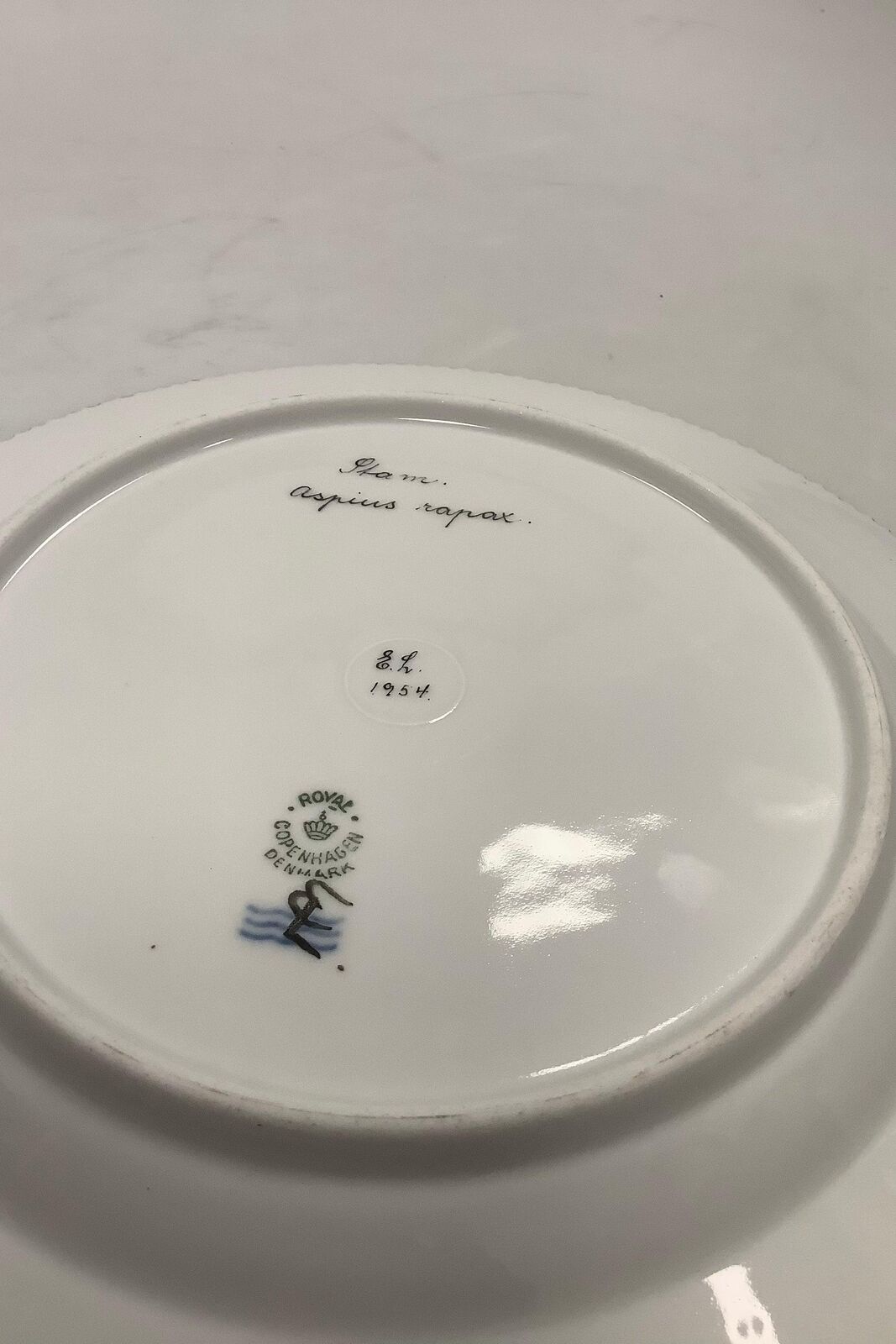 Royal Copenhagen Privately painted Flora Danica Fish plate No 3549