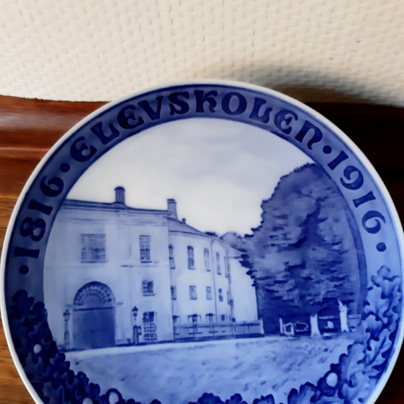 ANTIQUE 1816-1916 Army Cadet Academy 100th anniversary Plate ROYAL COPENHAGEN 1