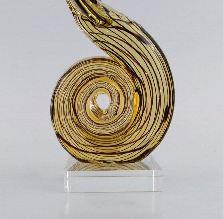 Rare Murano sculpture in mouth blown art glass Cobra snake 1960s