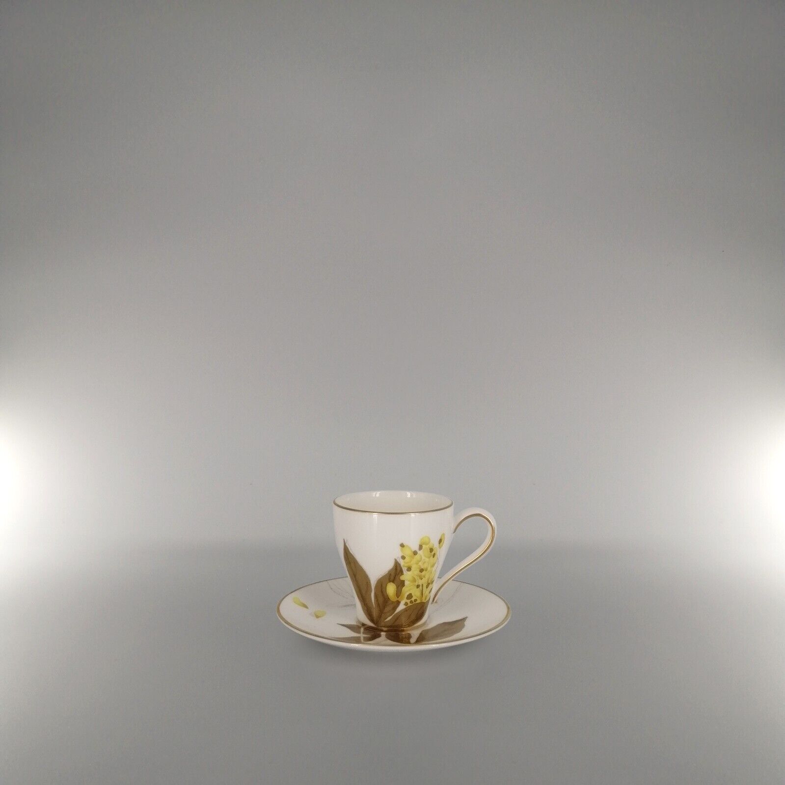 Royal Copenhagen Flora Espresso Cup with Saucer (10 cl) - Laburnum - #054/055-aa