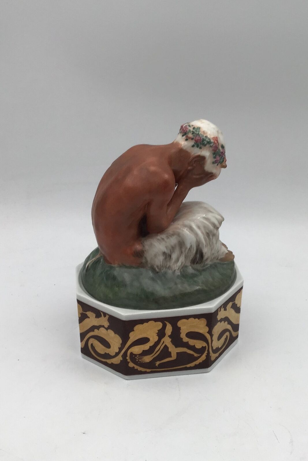 Royal Copenhagen Gerhard Henning Overglaze figurine Crying Faun on stand No