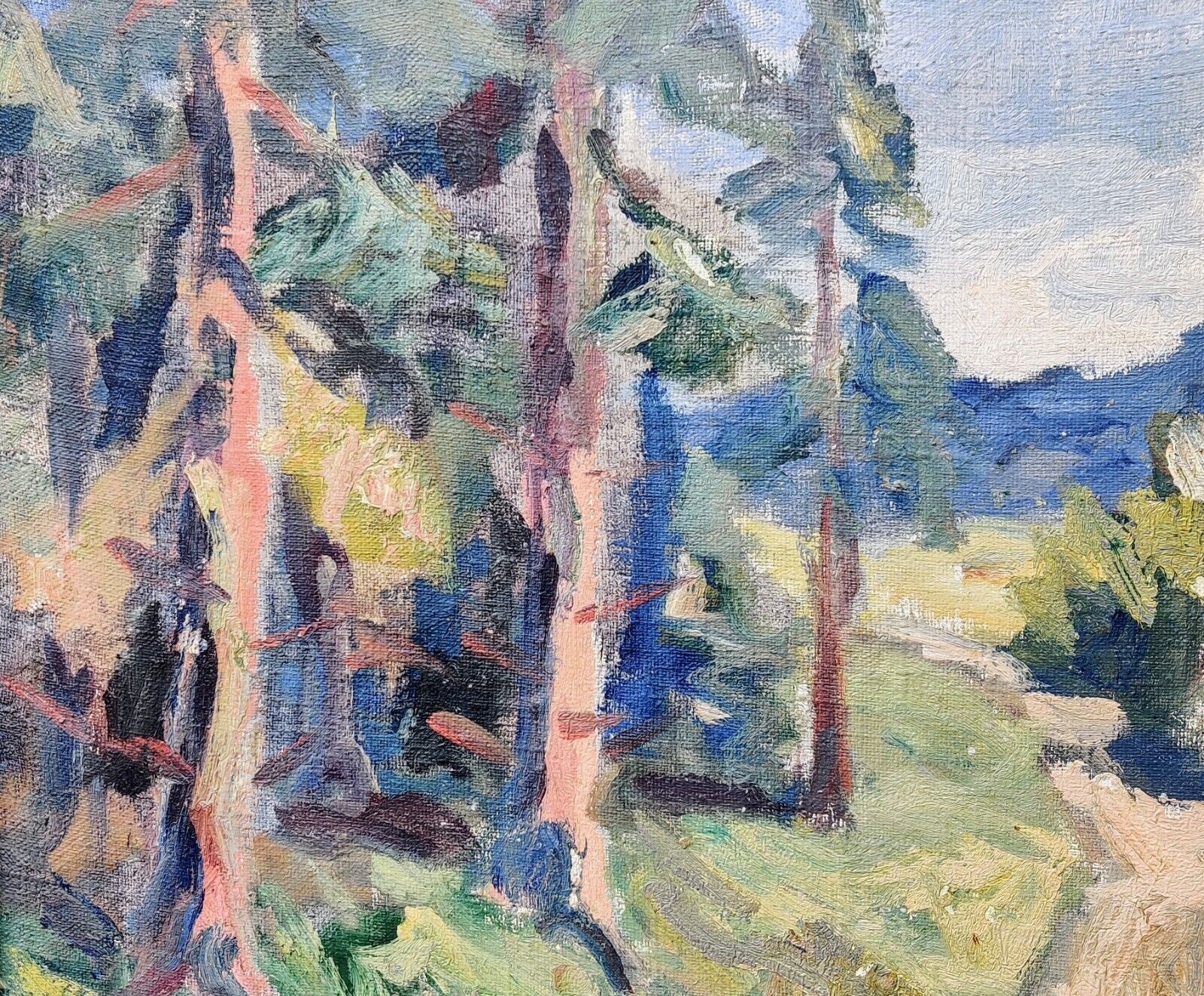 Finn Andersen (1909-1987): COTTAGE IN FOREST original oil painting