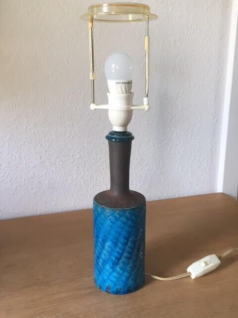 Beautiful Glazed Ceramics Table Lamp by Nils KÄHLER Denmark Turquoise Pattern