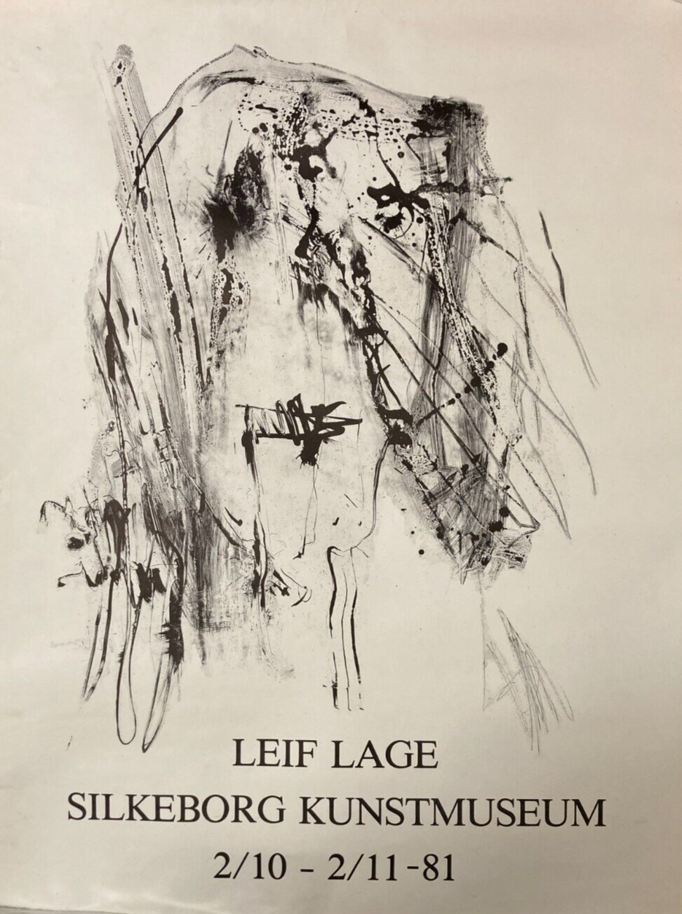 Leif Lage Art Danish Silkeborg Kunstmuseum 1981 Exhibition Poster 44x61cm