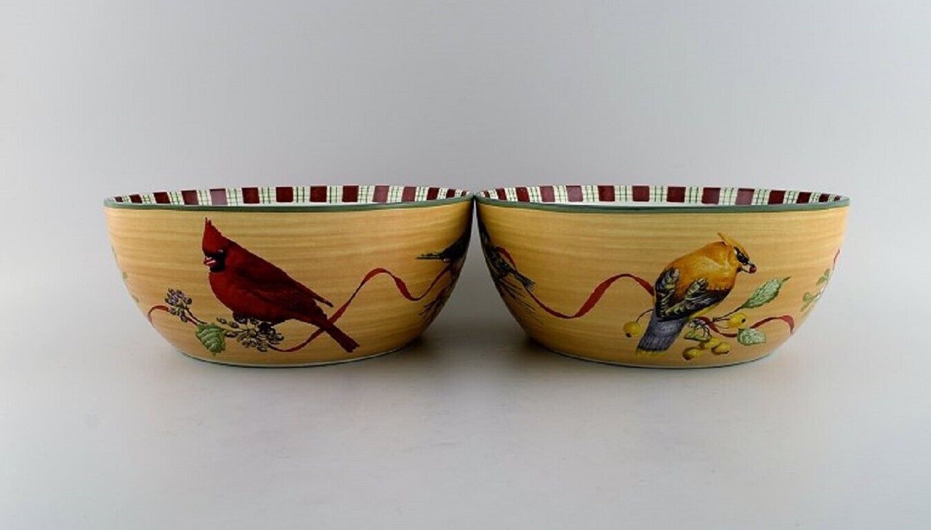 Catherine McClung for Lenox "Winter greetings everyday" Two large bowls