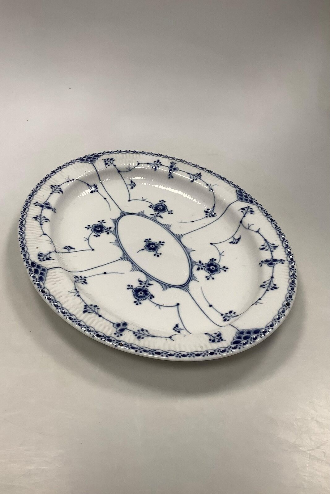 Royal Copenhagen Blue Fluted Half Lace Oval Serving Dish No 533